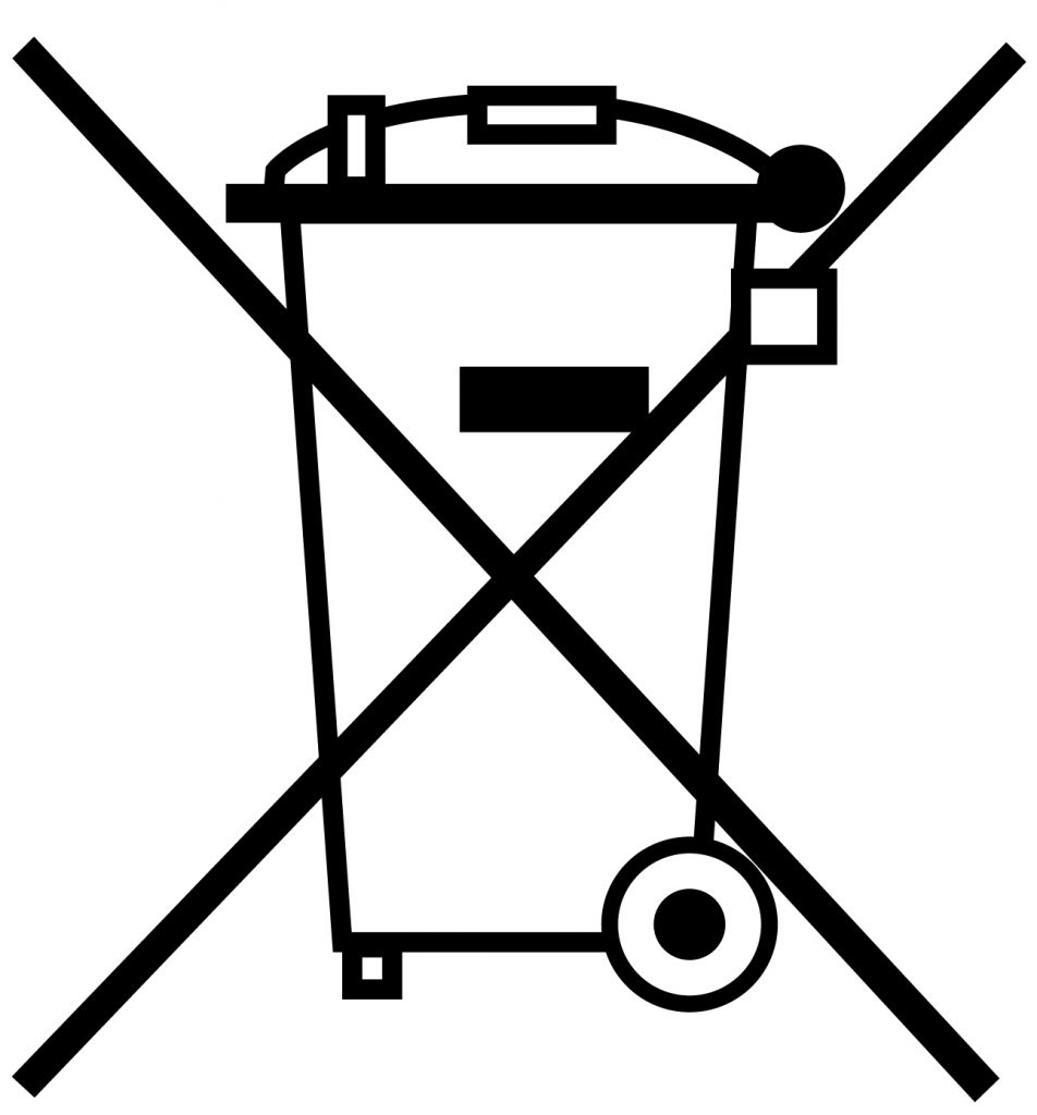 pictogramme poubelle barrée