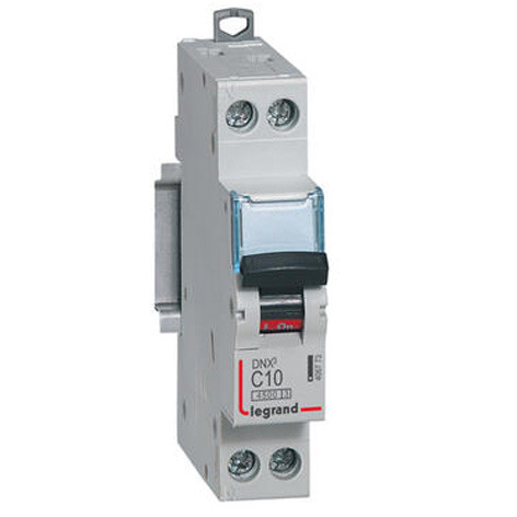 Disjoncteurs Monophasés DNX³4500 6kA arrivée et sortie borne à vis - 1P+N 230V~ 2A courbe C - 1 module - Legrand