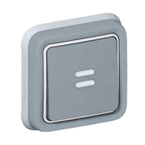 Poussoir étanche lumineux Plexo complet encastré - Gris - 069821 - Legrand