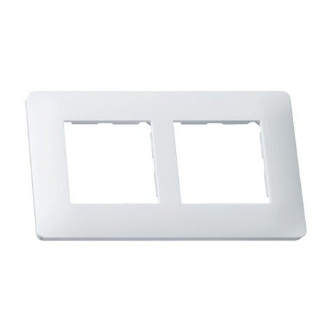Plaque de finition double verticale blanche - Essensya - WE406 - Hager