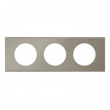 Plaque Céliane Matière Inox Brossé - 3 postes - 069103 - Legrand