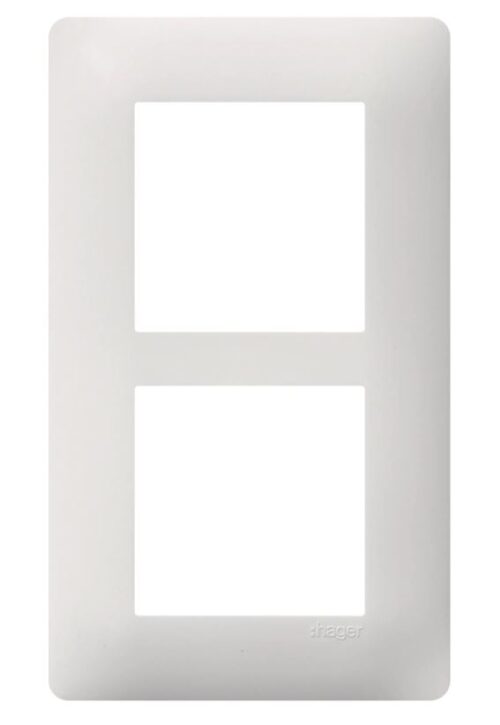 Plaque de finition double verticale - Blanc - Essensya - WE406 - Hager