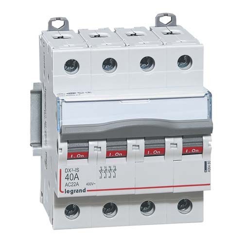 Interrupteur sectionneur Tétrapolaire 40A DX-IS 4P 400V 4M - 406480 - Legrand