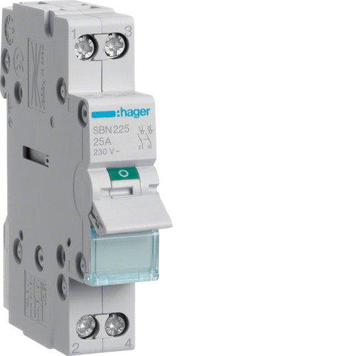 Interrupteur Sectionneur Bipolaire 25A - 2P 230V- SBN225 - Hager