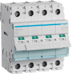 Interrupteur Sectionneur Tétrapolaire 63A - 4P230V - SBN463 - Hager