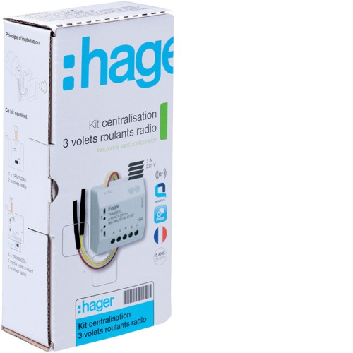 Pack de centralisation de 3 volets roulants - TRK153M - Hager - Knx Radio