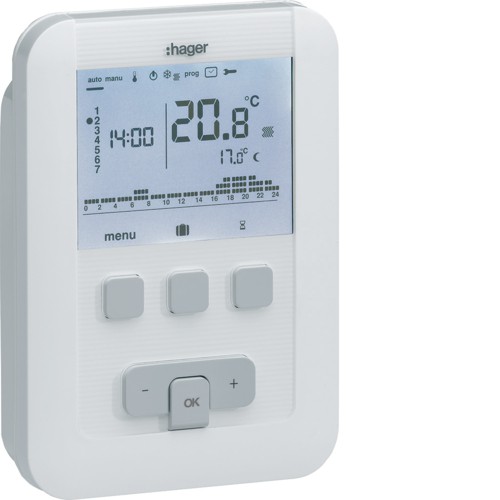 Thermostat d'ambiance hebdomadaire - EK530 - HAGER