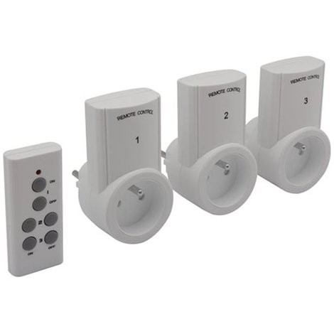 Jeu de 3 Prises avec télécommande 7500-3N2 - Perel