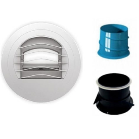 Kit bouche d'extraction WC Auto - 80mm ou 100mm avec manchon - 423112 - Atlantic