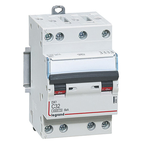Disjoncteur DX3 6000 - Tétrapolaire - 400V - de 4 à 63A - Vis/Vis - Legrand