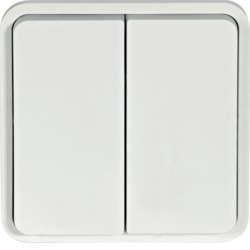 Double va-et-vient étanche Cubyko associable - Blanc - WNA040B- Hager