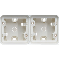 Boîte en saillie Cubyko pour mécanisme associable - 2 postes Horizontaux - Blanc - WNA682B- Hager