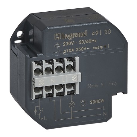 Télérupteur unipolaire silencieux - 230 V - 10A - À encastrer - 049120 - Legrand