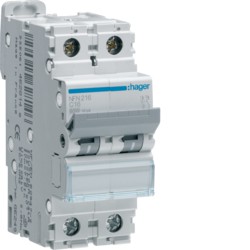Disjoncteur 2P 6/10kA C-50A 2M – courbe C – Vis/Vis – NFN250 – Hager