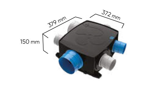 VMC simple flux autoréglable EXTRA PLATE intelligente 412290 ATLANTIC