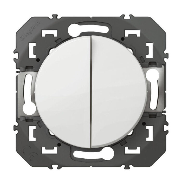 Double interrupteur va-et-vient Dooxie 10AX 250V~ - Blanc - 600002 - Legrand