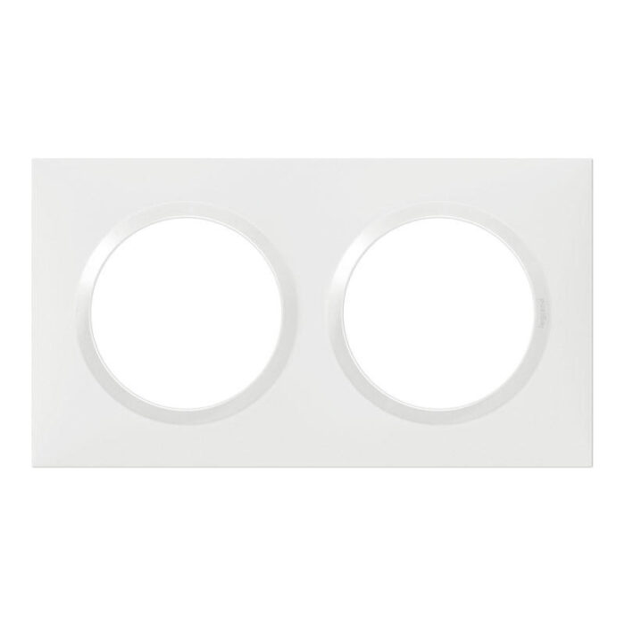 Plaque de finition carrée 2 postes Dooxie - Blanc - 600802 - Legrand