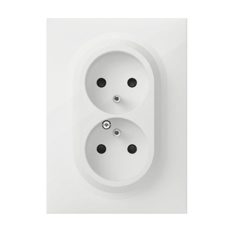 Double prise de courant compacte easyréno 2P+T complet Dooxie One 16A – Blanc – 600721 – Legrand
