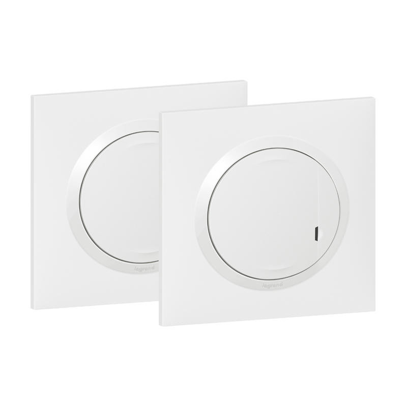 Prêt à poser avec 1 commande sans fil et 1 interrupteur complet Dooxie -  Blanc - 600692 - Legrand - Mon Habitat Electrique