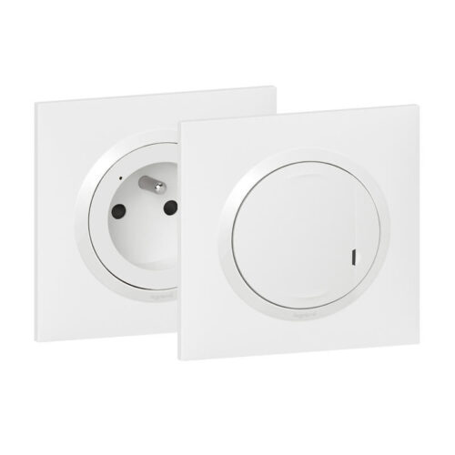 Prêt à poser avec 1 prise de courant et 1 commande sans fil complet Dooxie - Blanc - 600694 - Legrand