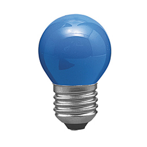 Ampoule Sphérique Couleur bleue 240V 15W E27 – 007190 – Orbitec