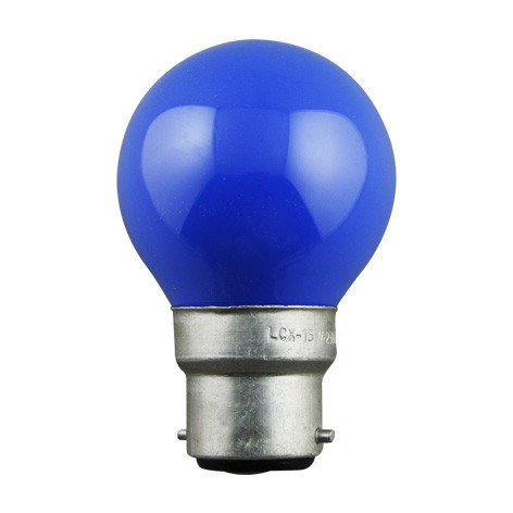 Ampoule couleur bleue sphérique 230V 15W B22D - 124046 - Orbitec