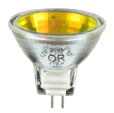 Ampoule dichroïque Rouge 20W - 12V - 10° - culot GU4 - 132495 - Orbitec