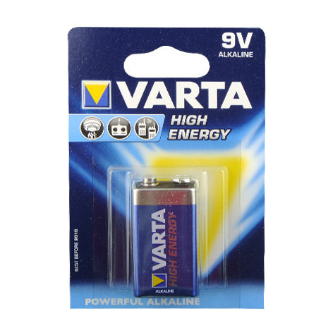 Pile 6LR61 Hight Energy 9 V - Blister de 1 - 354665 - Varta