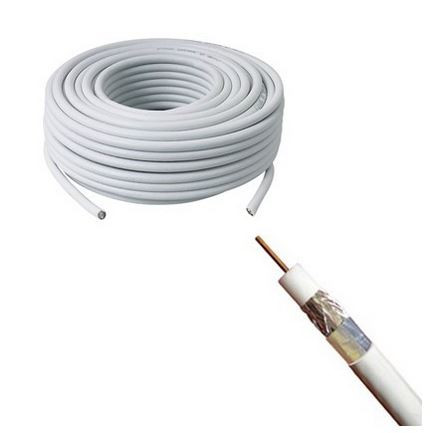 Câble coaxial 75 OMS - Blanc- Couronne de 100M - COAX17VATCA100