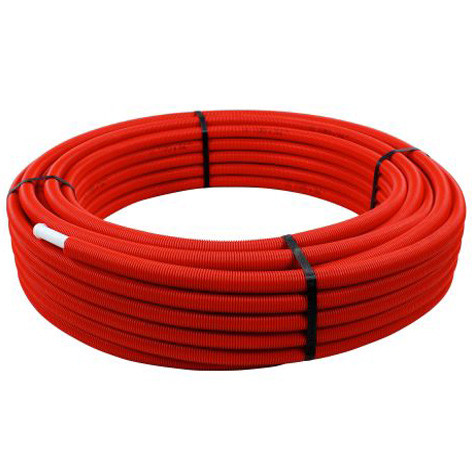 Tube multicouche en 16×2 – rouge – Prix au mètre – vendu par couronne de 50m -15441690 – RBM