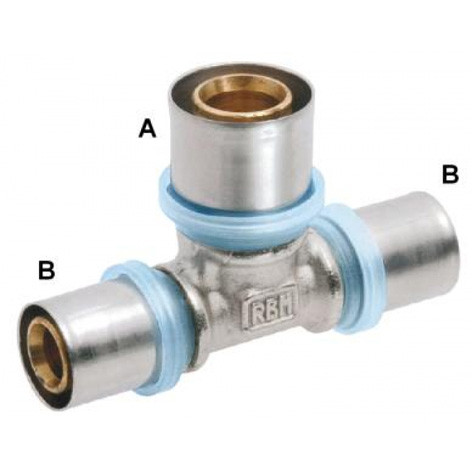 Raccord en Té - A sertir - 20x2 - 16x2 - RBM - 8512000