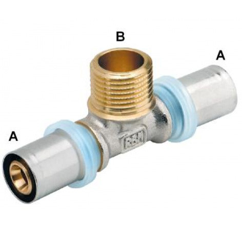 Raccord en Té - branchement central mâle - 16x2 1/2"M - 6801620 - RBM