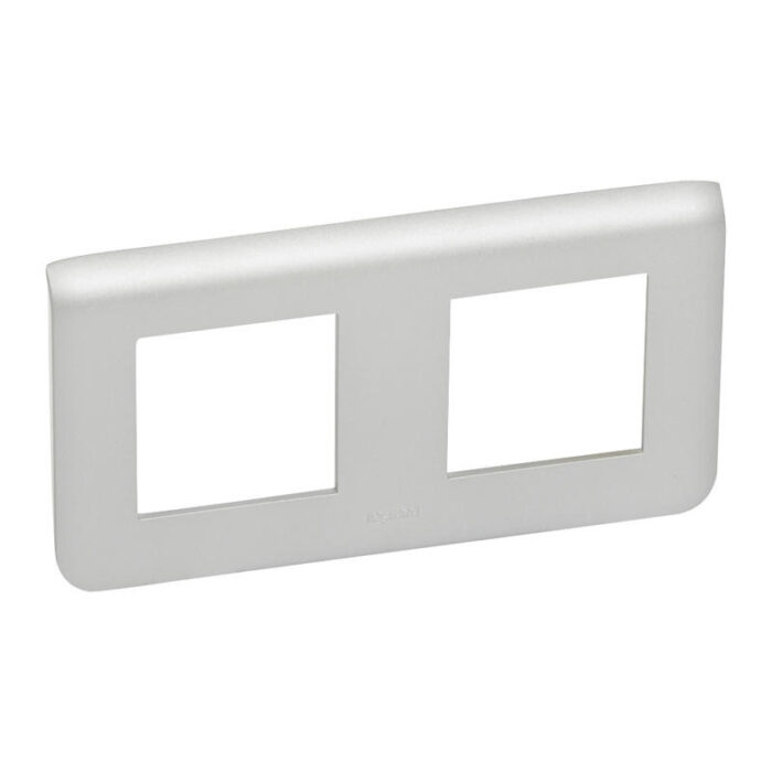Plaque de finition 2 postes - Mosaic - Alu - 079304 - Legrand