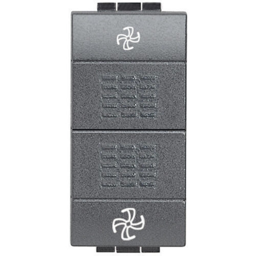 Double-poussoir avec stop pour commande VMC 1 module - Livinglight - Anthracite - L4027VMC - BTicino