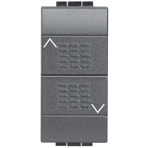 Double-poussoir interbloqué pour volets roulants 1 module - Livinglight - Anthracite - L4037 - BTicino