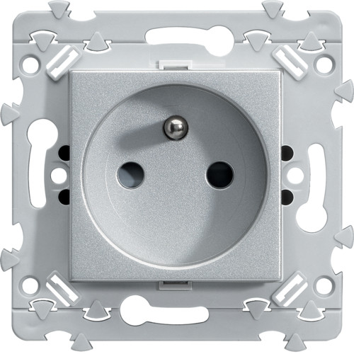 Prise de courant 2P+T - 2 modules - Essensya - Titane - WE100T - Hager
