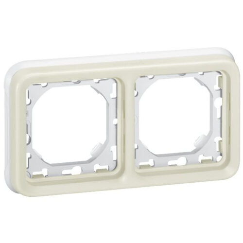 Support plaque 2 postes horizontaux composable IP55 - Plexo - Blanc - 069694 - Legrand