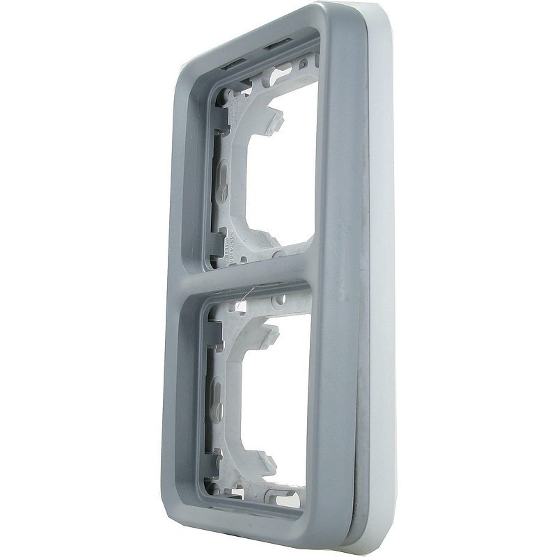 Support plaque 2 postes verticaux composable – IP55 – Plexo – Gris – 069685 – Legrand