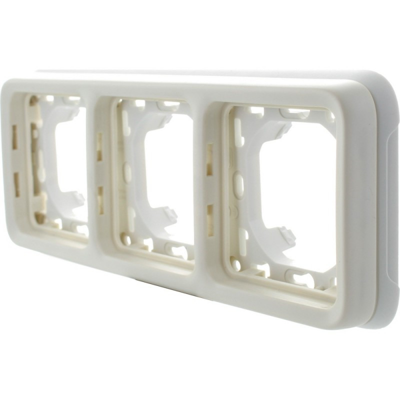 Support plaque 3 postes horizontaux composable – IP55 – Plexo – Blanc – 069698 – Legrand