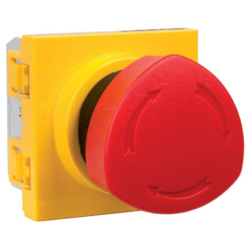 Poussoir coup de poing arrêt d'urgence - Mosaic - Rouge et jaune - 076602 - Legrand