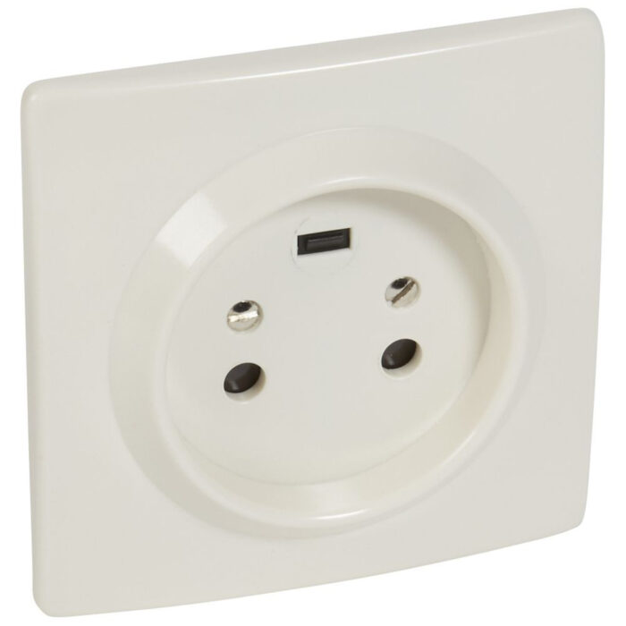 Socle 2P+T à vis avec éclips de protection 95x95mm - 055452 - Legrand