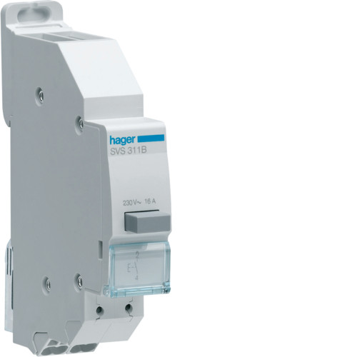 Bouton poussoir 1F impulsion QC passage de barre - 16A - Type AC - SVS311B - Hager