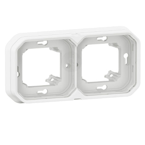 Support plaque pour montage encastré - 2 postes - Composable - IP55 - Plexo - Blanc - 069694L - Legrand