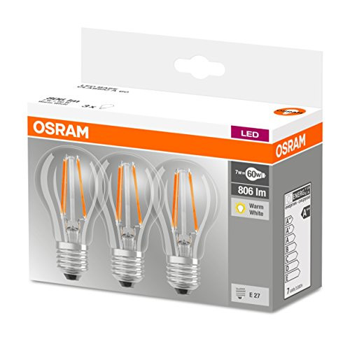 PACK de 3 Ampoules LED Retrofit Filament 7-60W 2700K E27