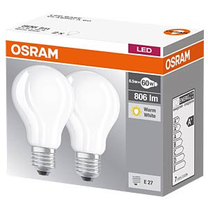 Pack de 2 Ampoules LED Retrofit Filament Dépolie 7-60W E27 - 972100 - Osram