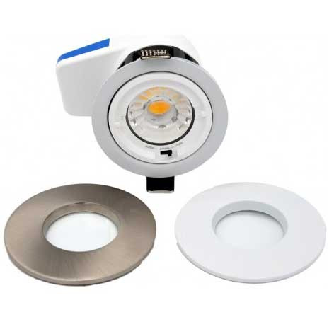spot Cal 7W Asled avec façade interchangeable blanche ou Alu