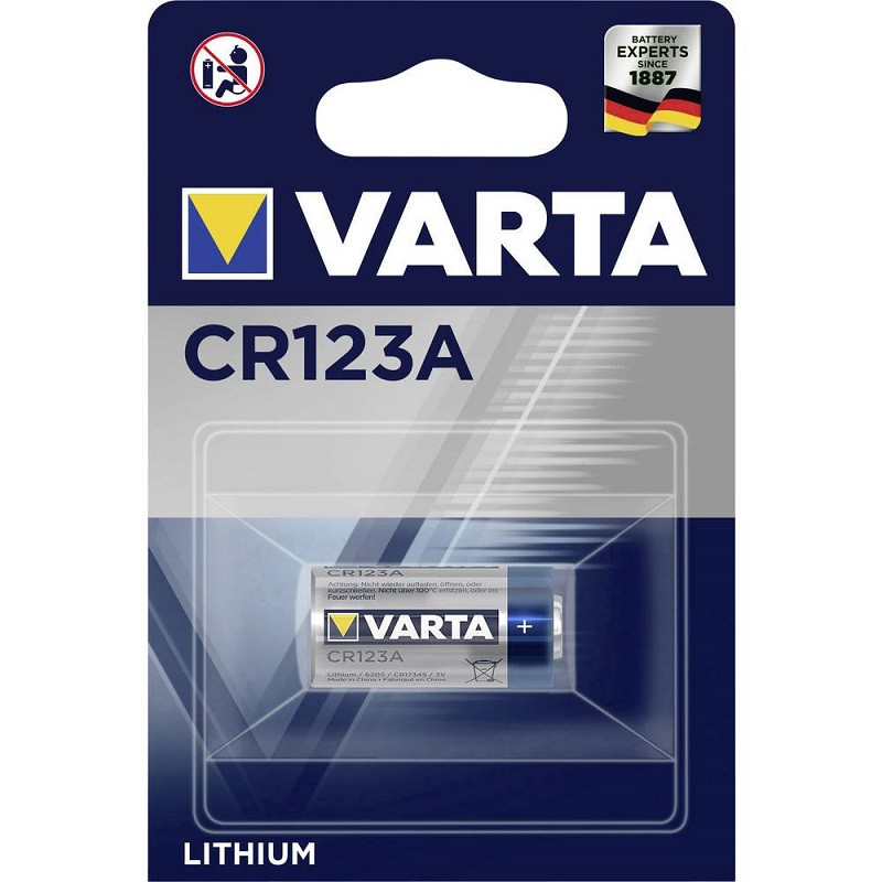 Pile photo CR123A lithium 11430 mAh 3 V - 6205 - Varta - Mon Habitat  Electrique