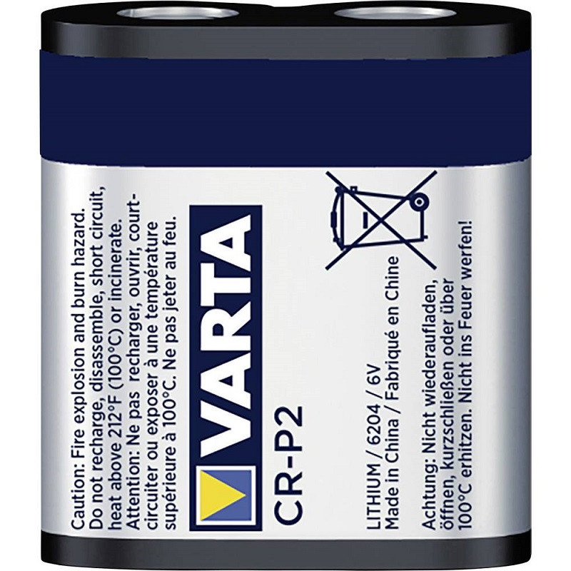 Pile photo CR-P 2 lithium 1450 mAh 6 V  – 6204 – Varta