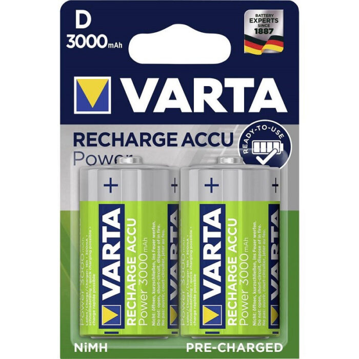 Pile accu LR20 NiMH Ready 2 Use 3000 mAh 1.2 V - Blister de 2 - 56720 - Varta