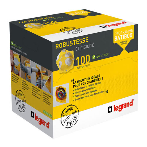 Distributeur de 100 boîtes cloisons sèches Ecobatibox - Profondeur 40 mm - 080012 - Legrand